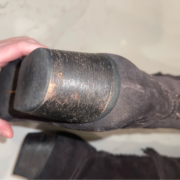 Dolce Vita Over-the-Knee Suede Boots in Gray - Picture 8 of 16